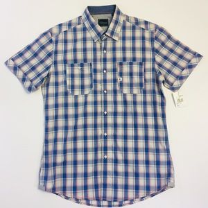 7 DIAMONDSPlaid Pearl Snap S/S Button Down Shirt